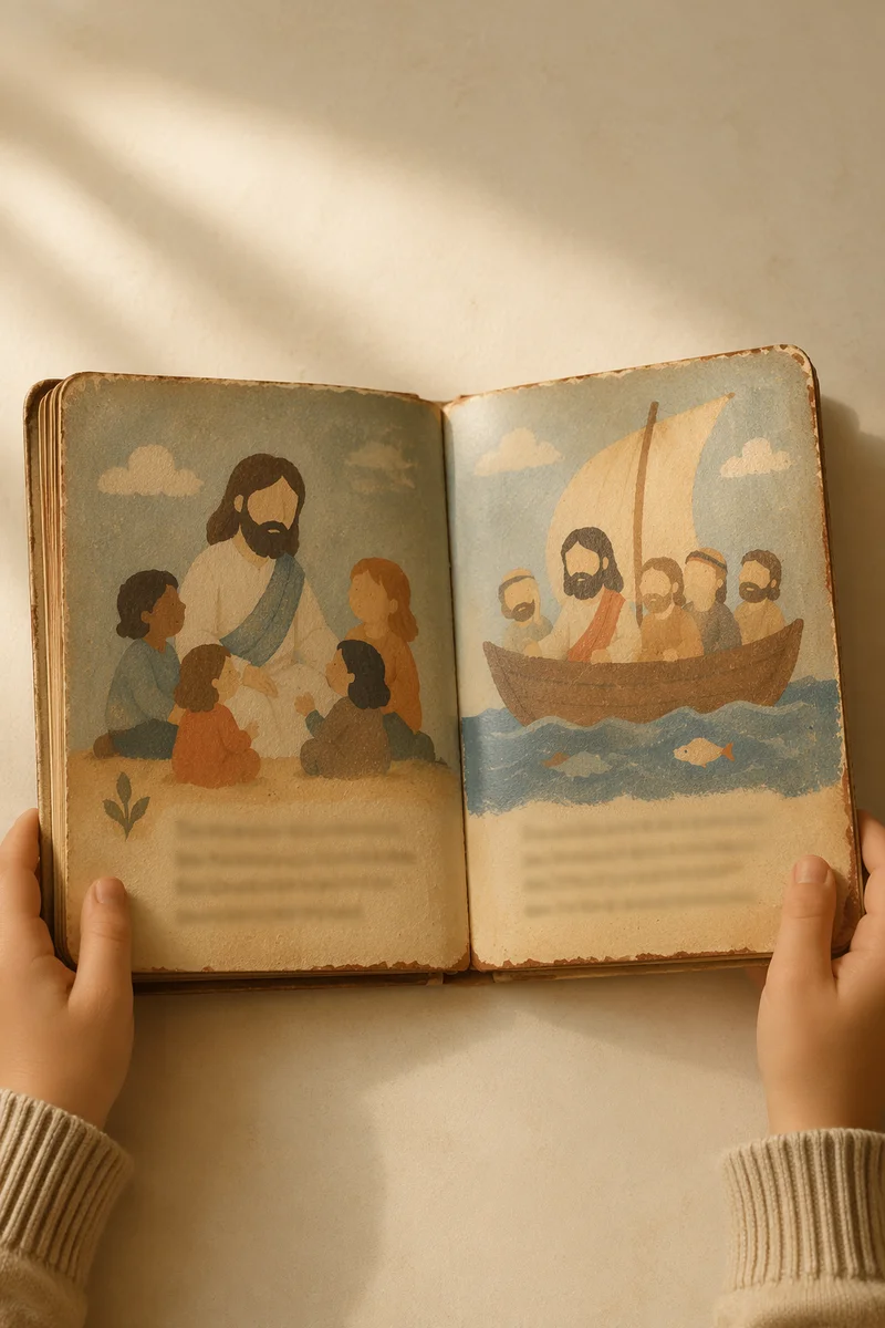 Child Reading Childrens Bible Picture Book