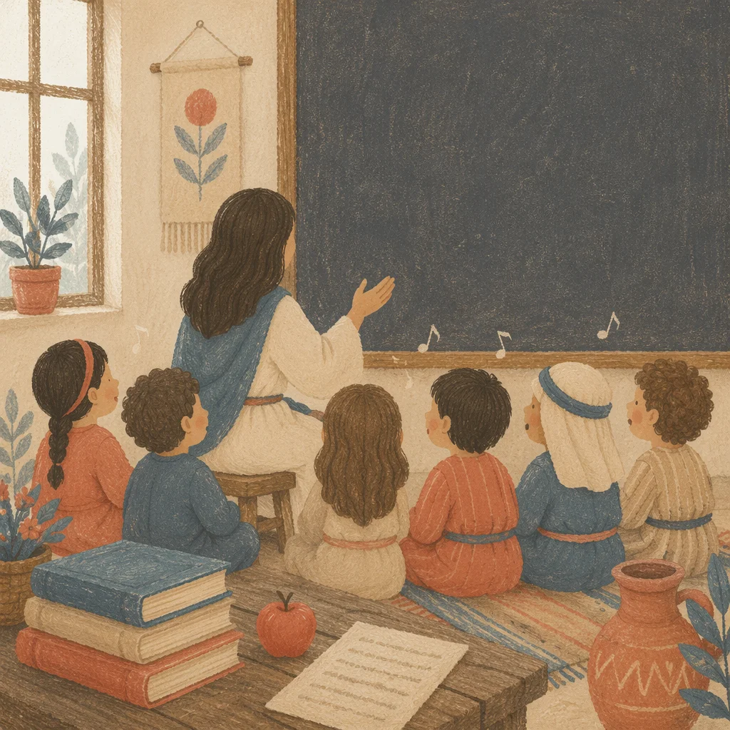 Children Singing in Sunday School Classroom