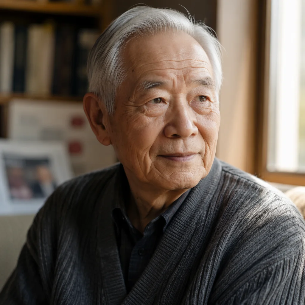 Elderly Chinese Man by Sunlit Window