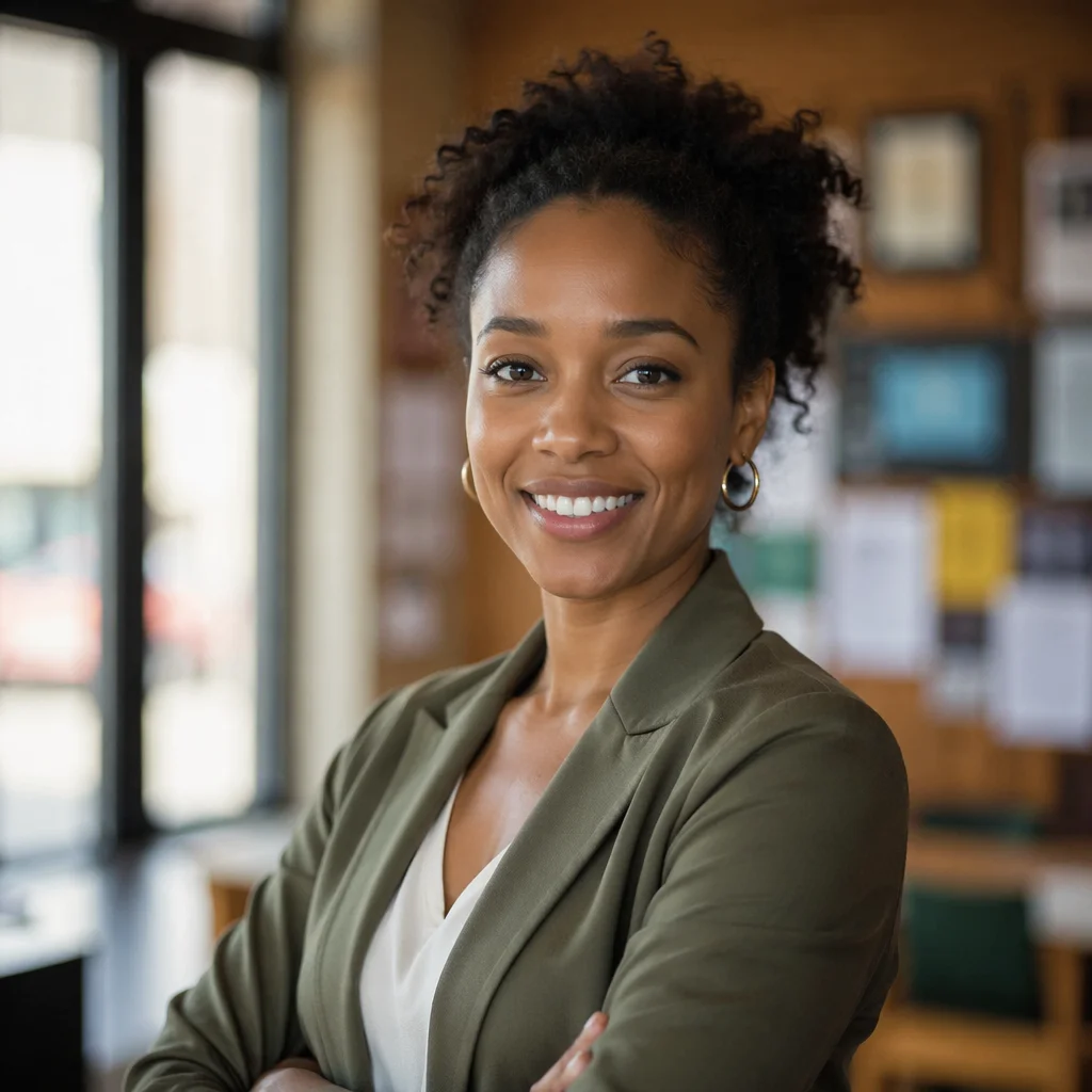 Confident Young Woman in Co-Working Hub