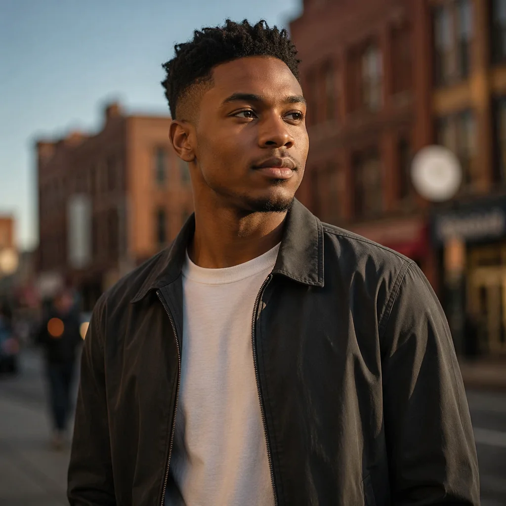 Confident Young Man on Urban Street