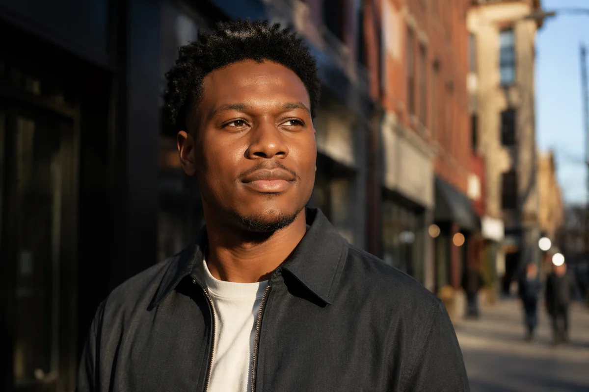 Confident Young Man on Urban Street