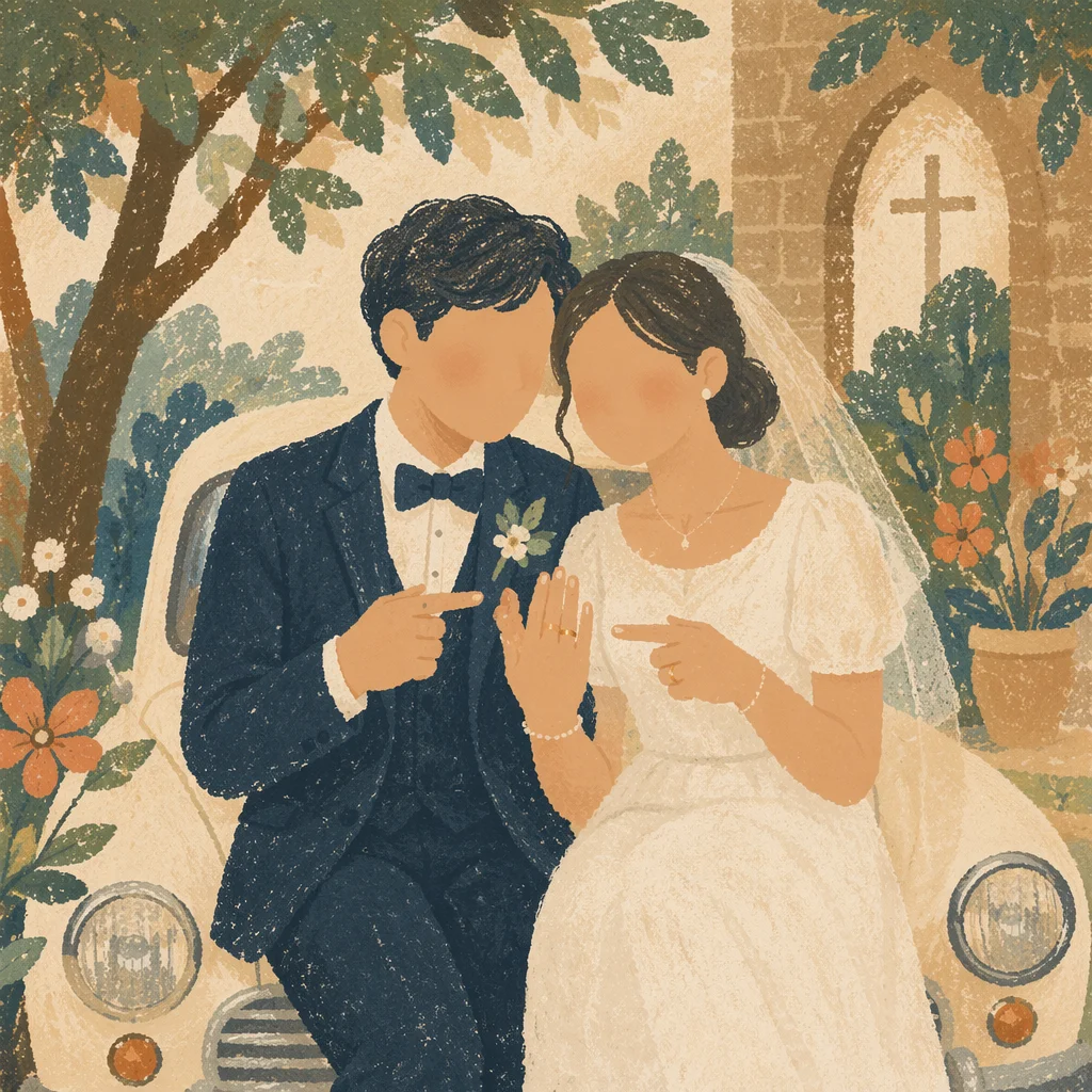 Newlywed Couple at Church Marriage Retreat
