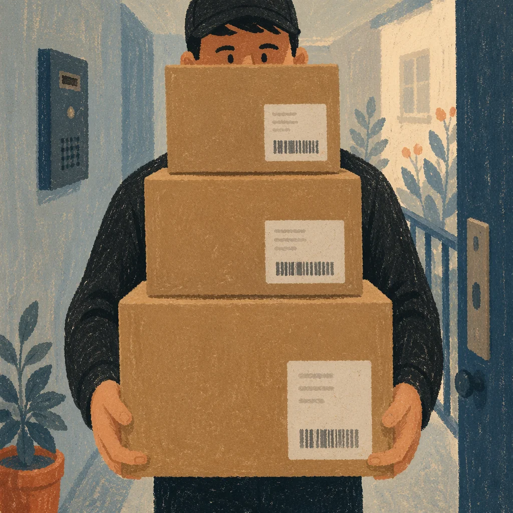 Reliable Delivery Driver at Apartment Door