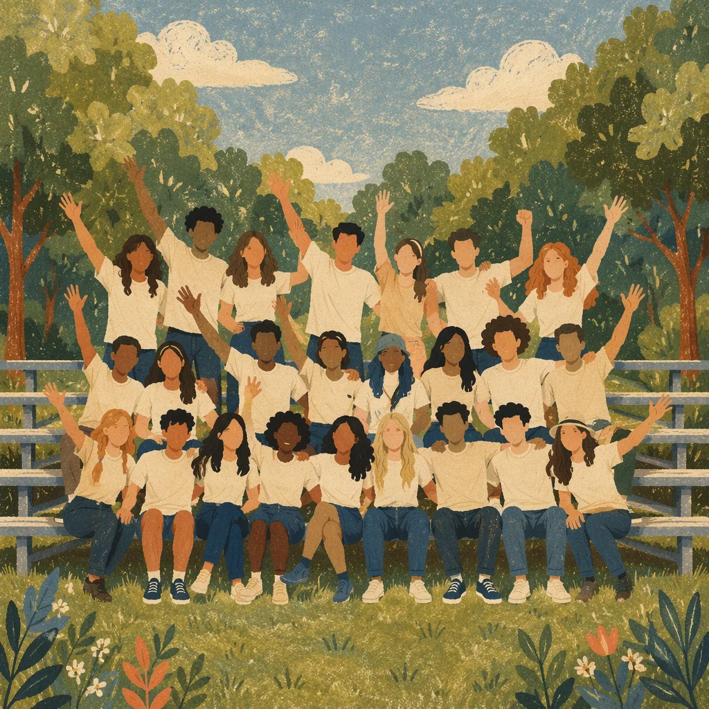 Joyful Diverse Friends Gathering in Park