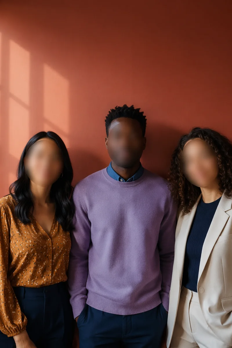 Multicultural Adults Standing Together in Studio