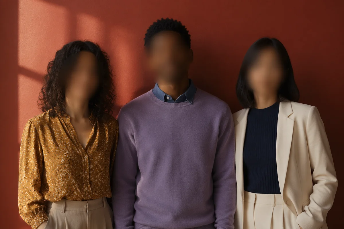 Multicultural Adults Standing Together in Studio