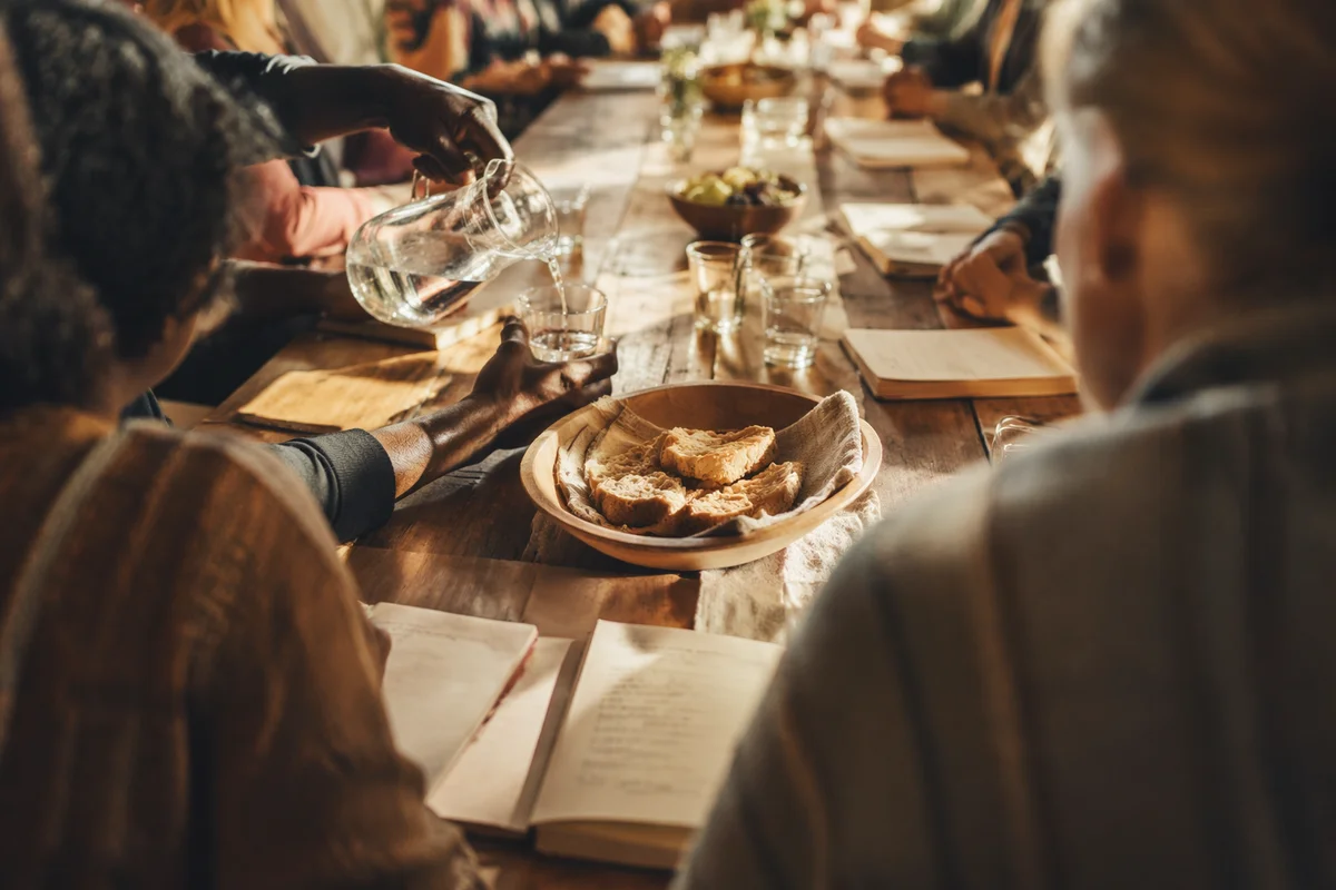 Multicultural Fellowship Around a Rustic Table