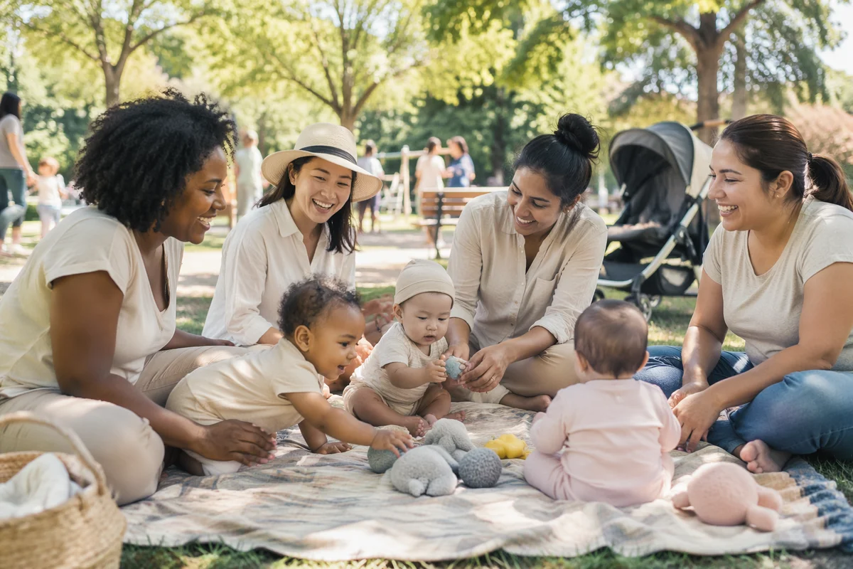 Mothers and Babies at Park Playdate