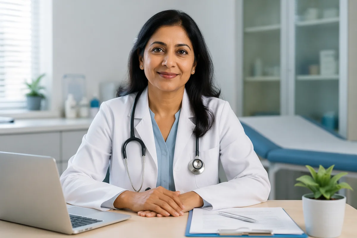 Female Doctor in Modern Medical Office