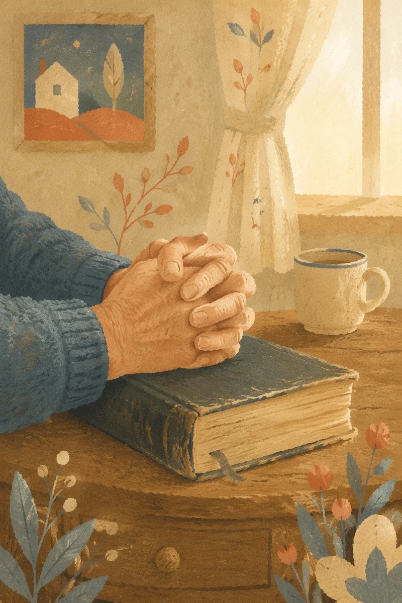 Elderly Hands in Quiet Morning Prayer