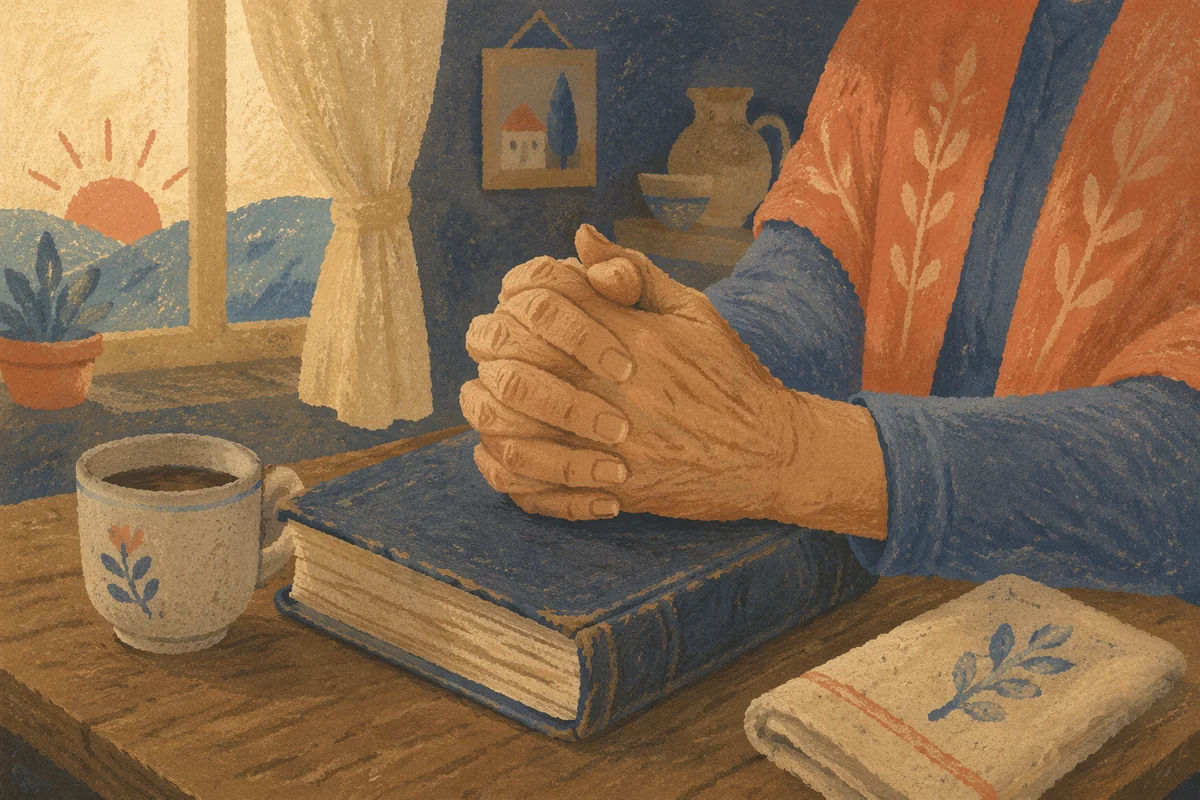 Elderly Hands in Morning Prayer