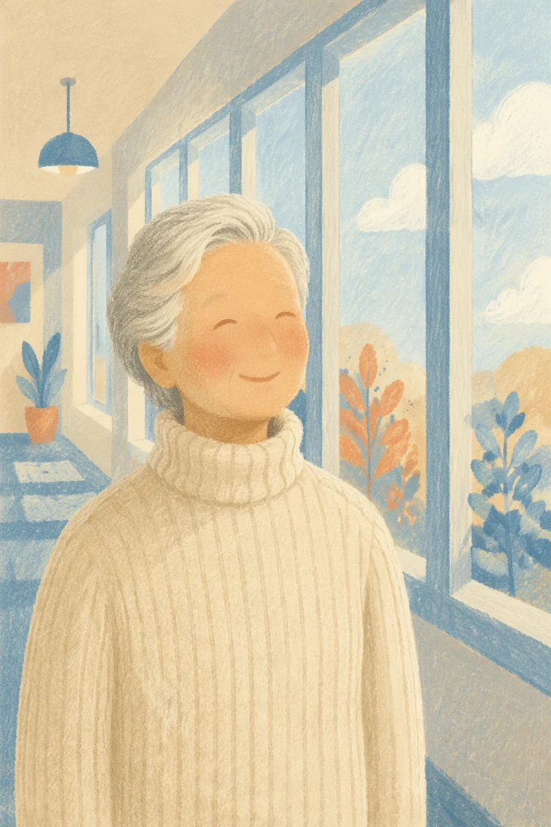 Gentle Elderly Portrait by Bright Windows