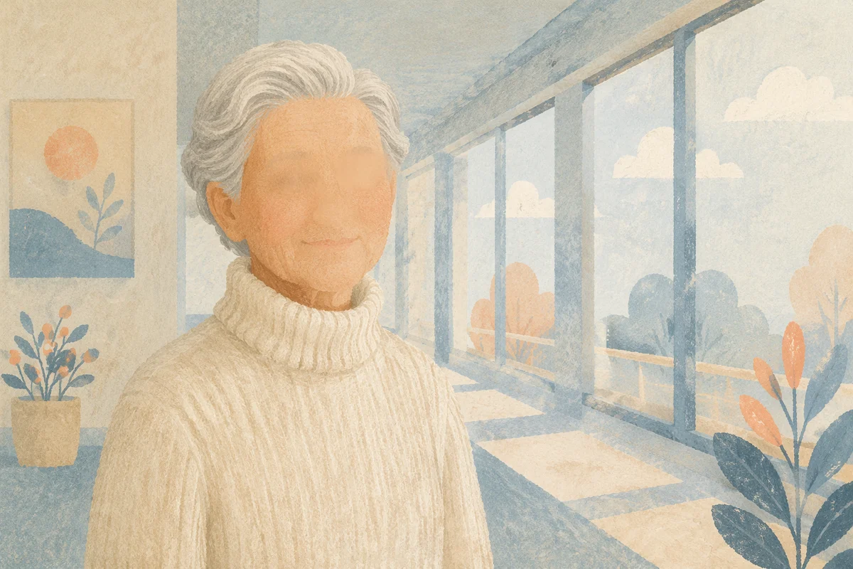 Gentle Elderly Portrait by Bright Windows