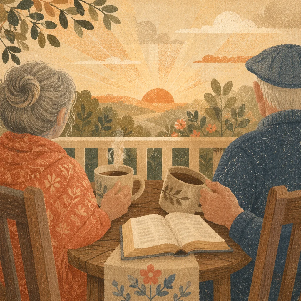 Older Couple on Quiet Morning Porch