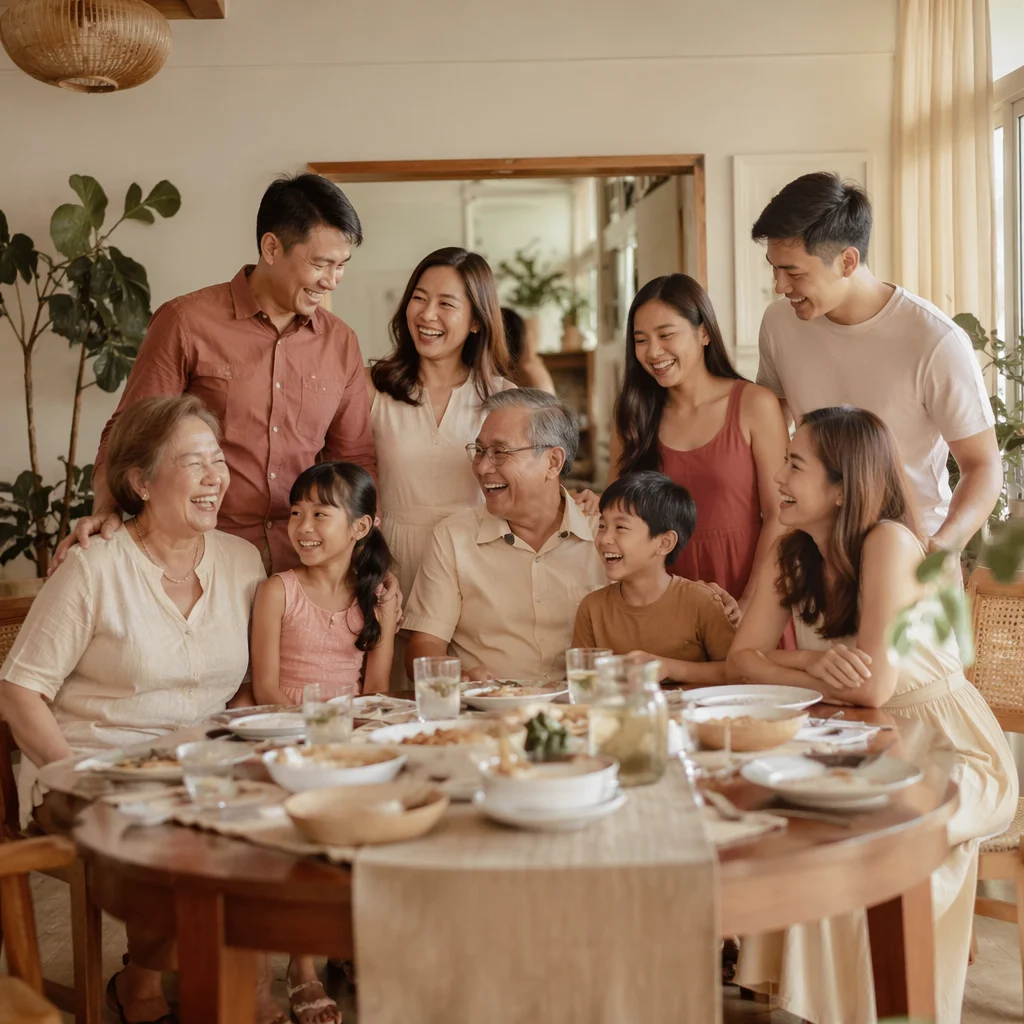Joyful Filipino Family Gathering at Home