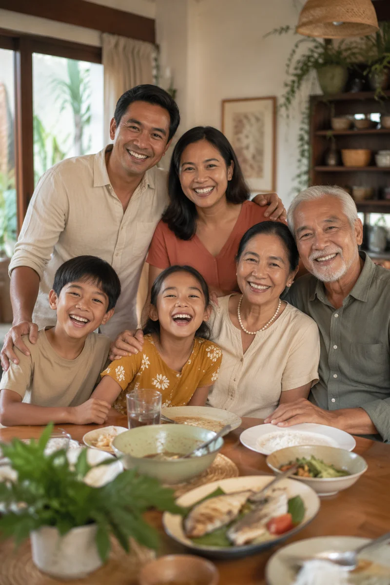 Joyful Filipino Family Gathering at Home