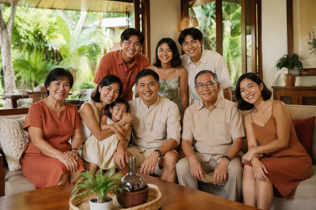 Joyful Filipino Family Gathering at Home