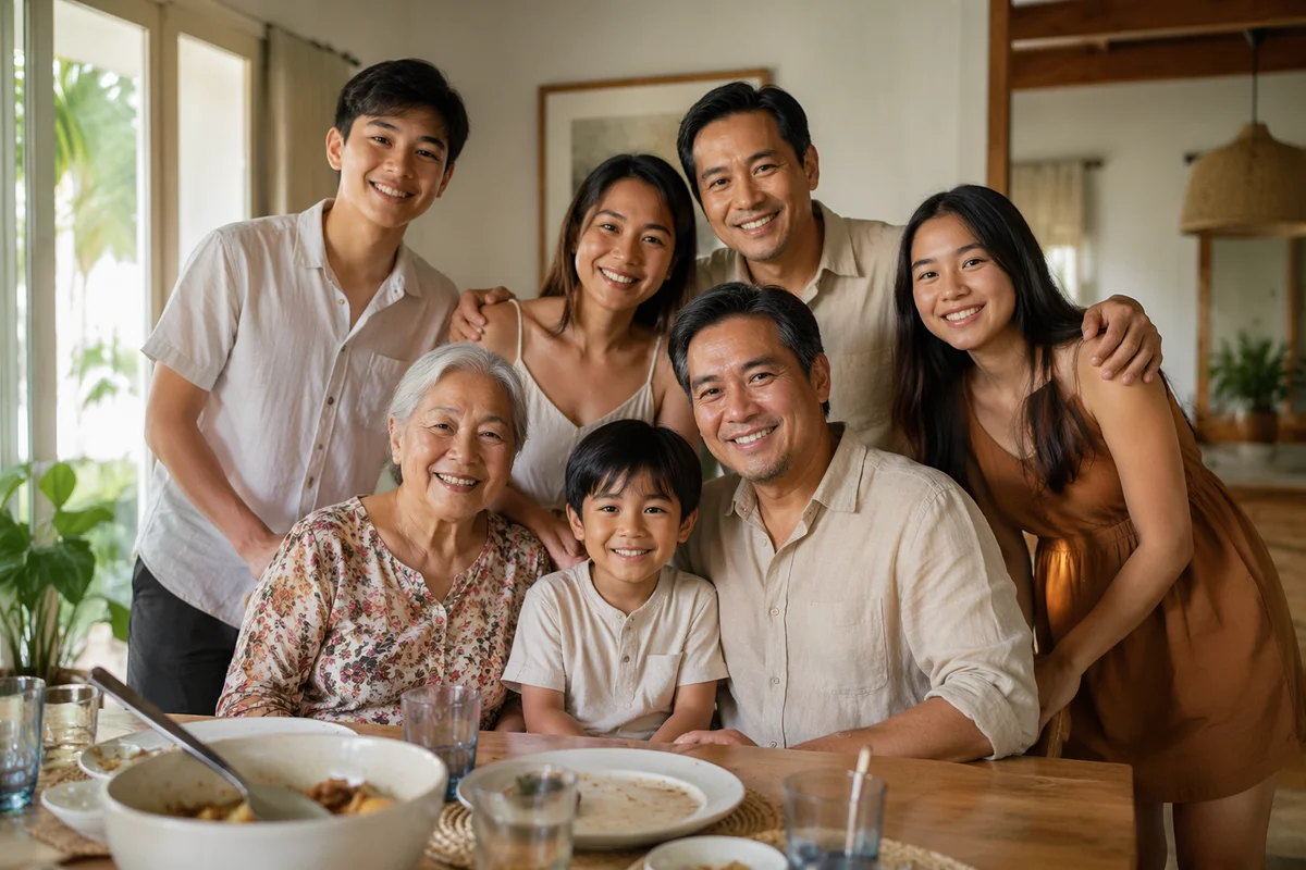 Joyful Filipino Family Gathering at Home