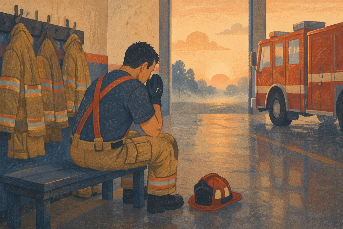Firefighter Prayer at Dawn Fire Station