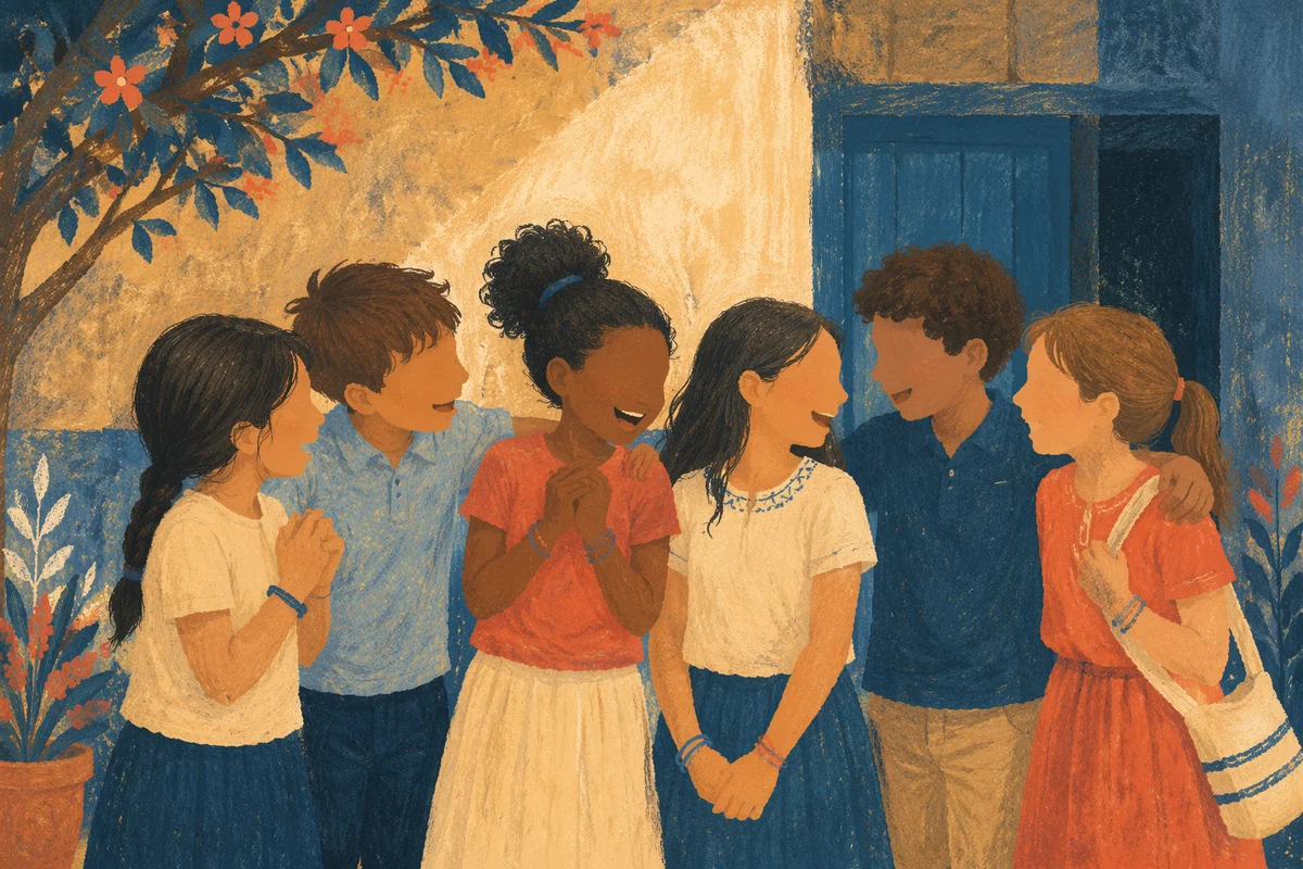 Joyful School Friends Laughing Outdoors