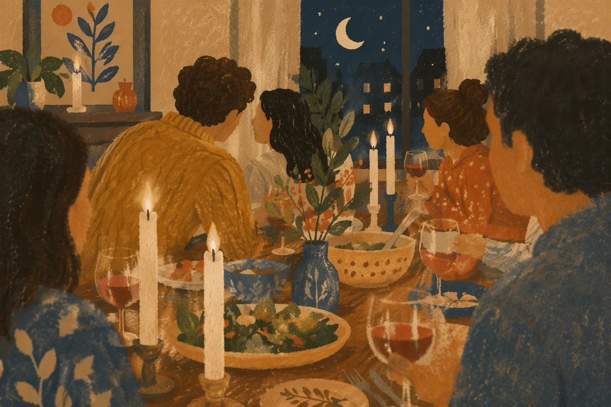 Joyful Friends Dinner Celebration by Candlelight