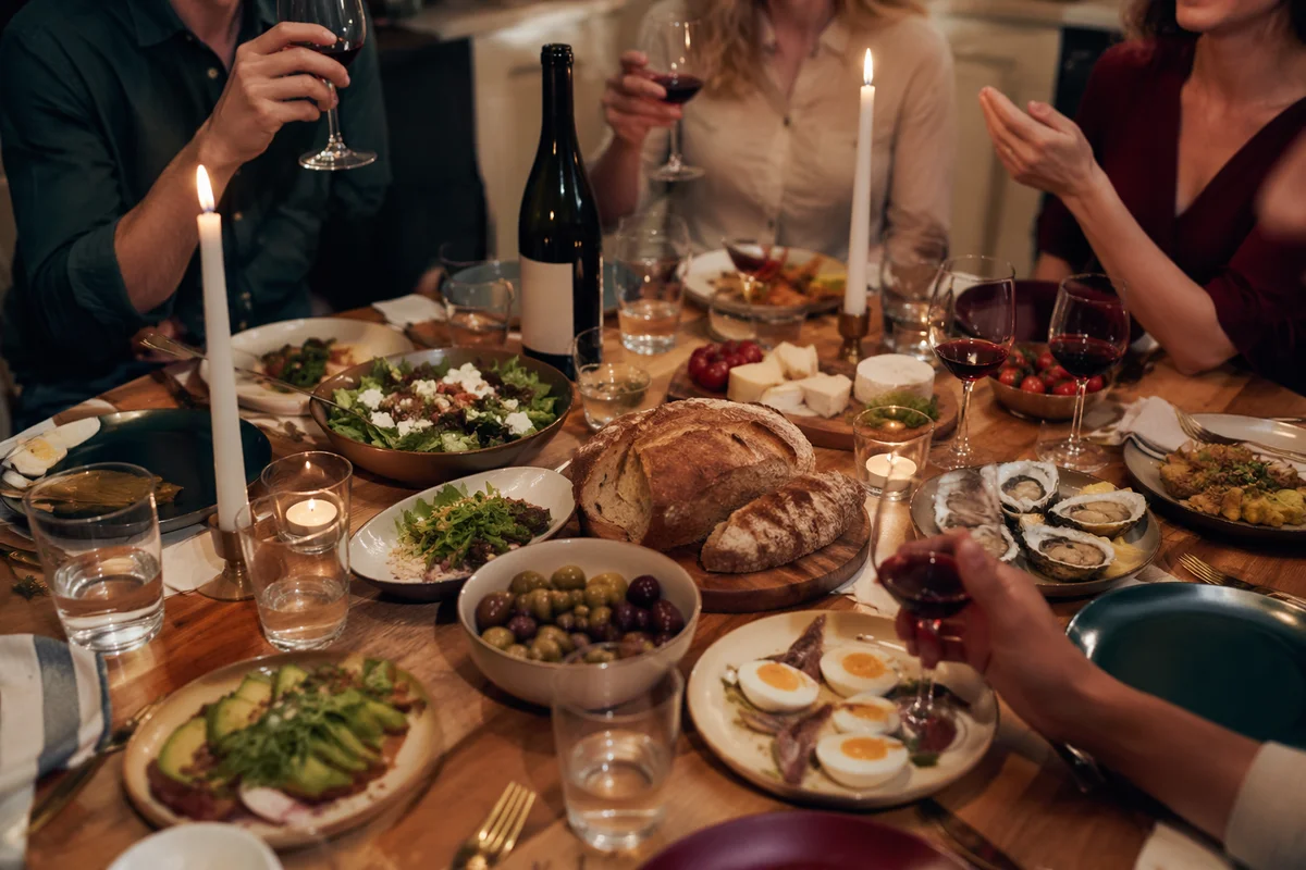 Joyful Friends Dinner Celebration at Home