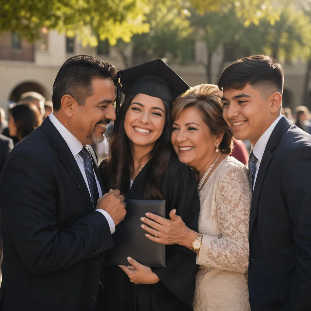 Family Embrace After Graduation Ceremony