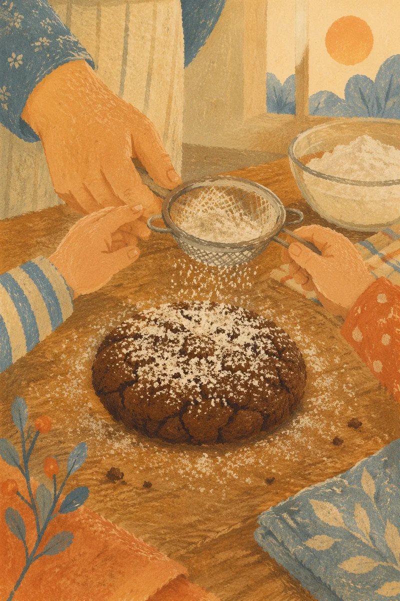 Grandmother Baking Cookies with Grandchildren Hands