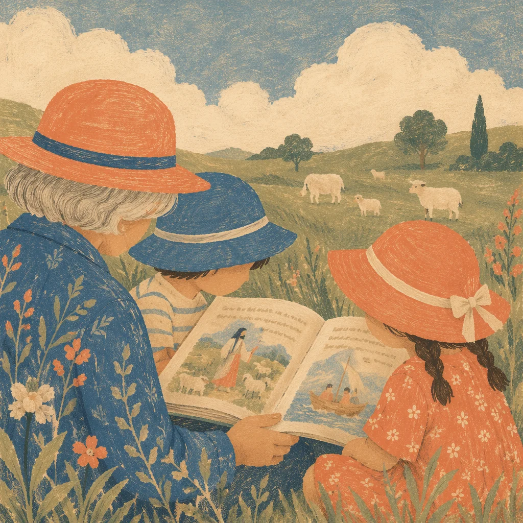 Grandparents and Grandchildren Storytime in Meadow