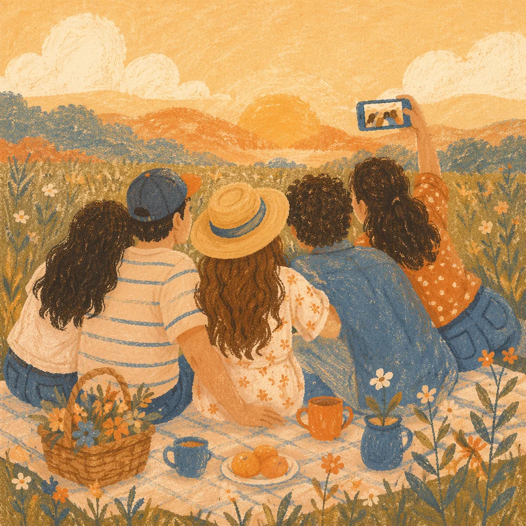 Joyful Friends Taking Outdoor Fellowship Selfie