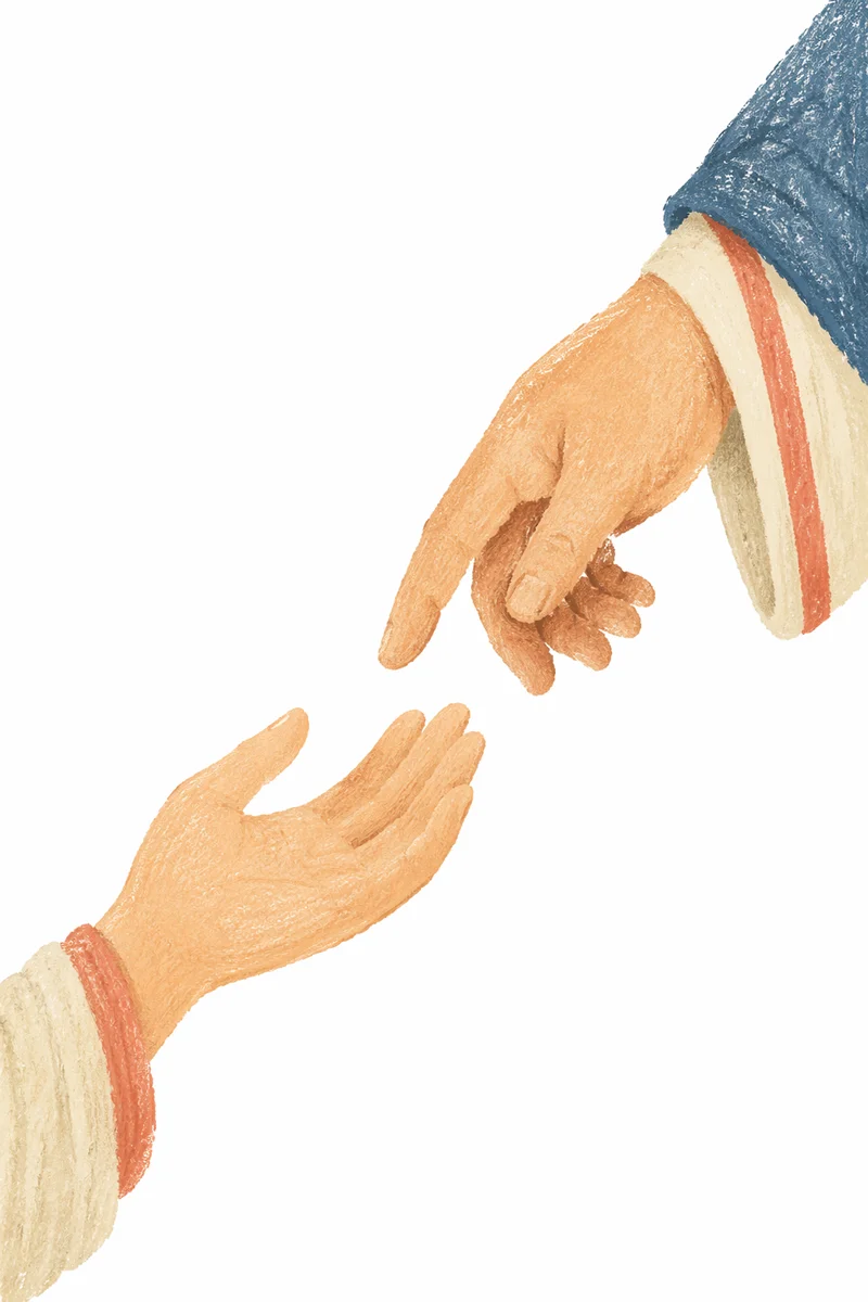 Gentle Hands Reaching in Hopeful Connection