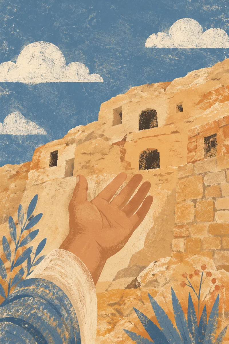 Hopeful Hand Reaching Toward Desert Light