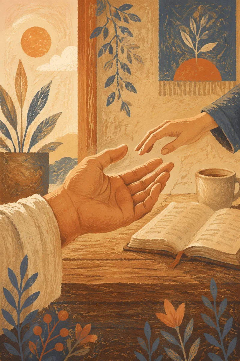 Gentle Hands Reaching in Morning Prayer