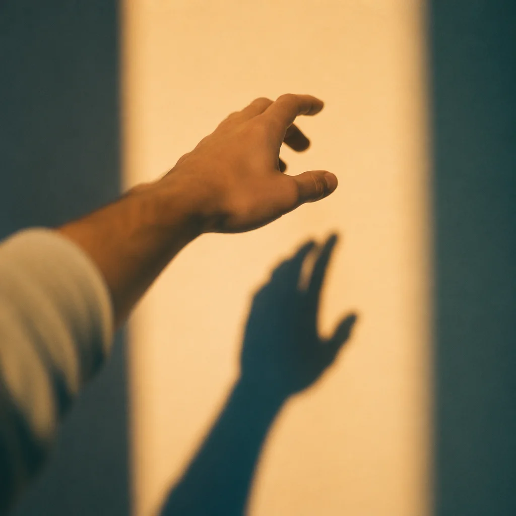 Hand Reaching Toward Warm Light