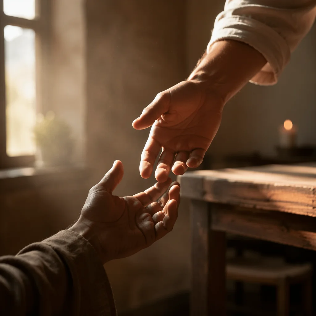 Helping Hands in Gentle Morning Light