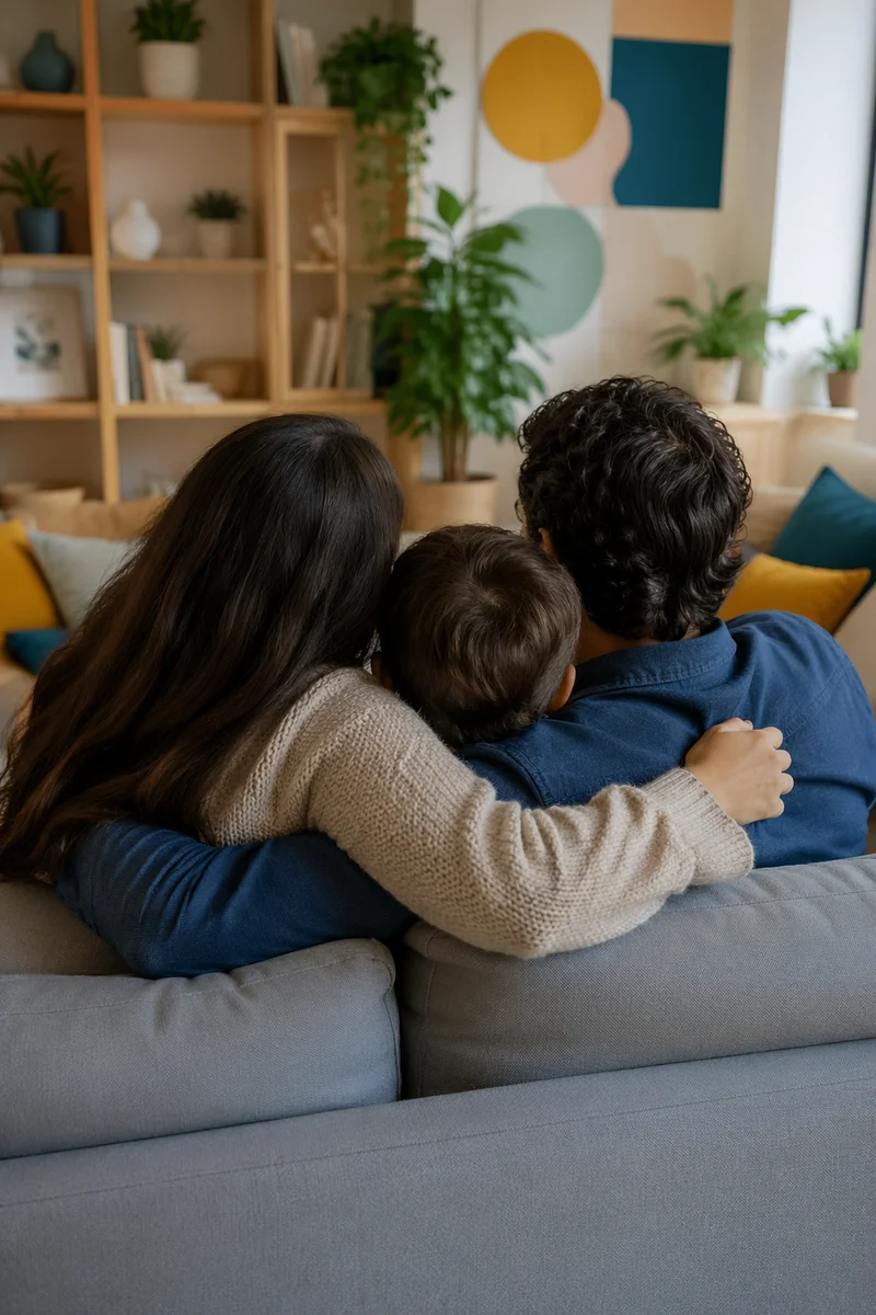 Happy Family Fellowship in Cozy Living Room