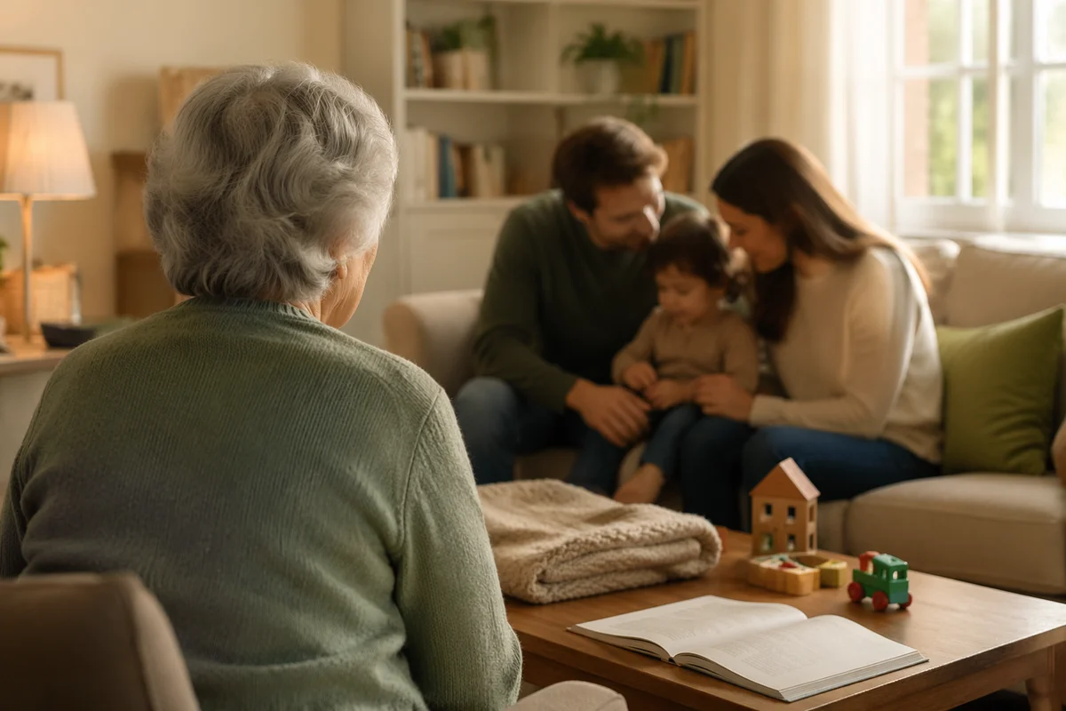 Happy Family Gathering in Cozy Living Room