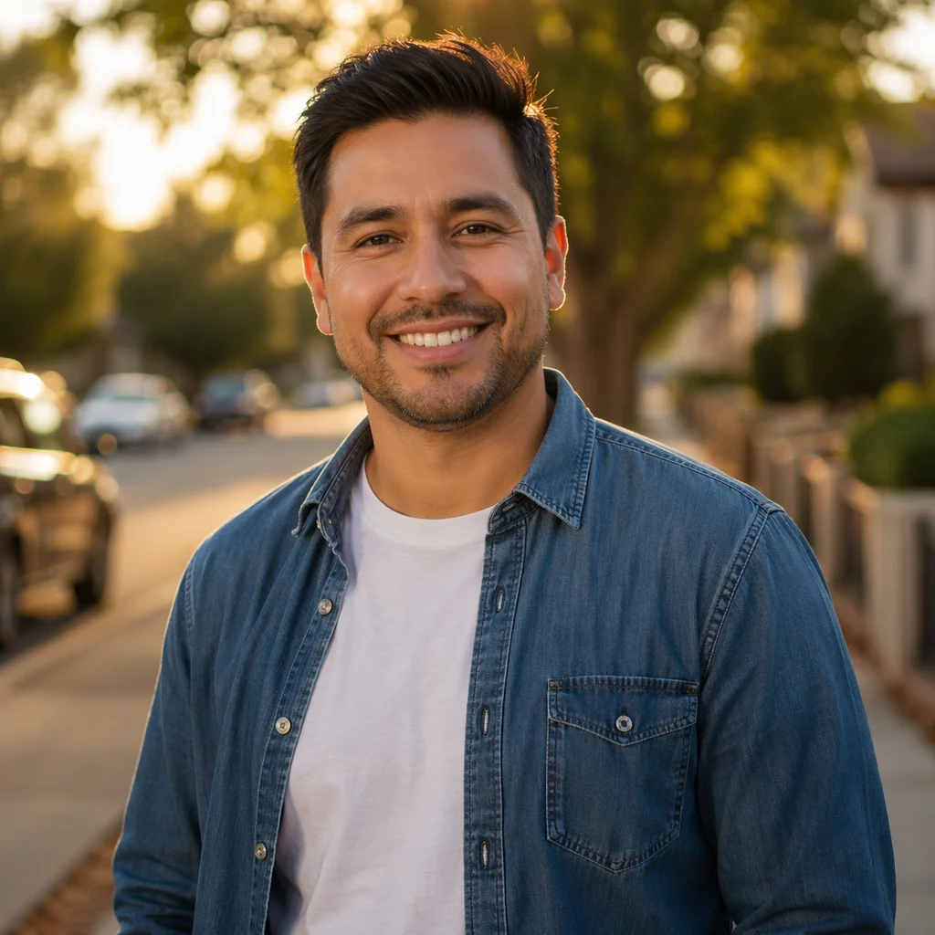 Friendly Latino Man on Neighborhood Street