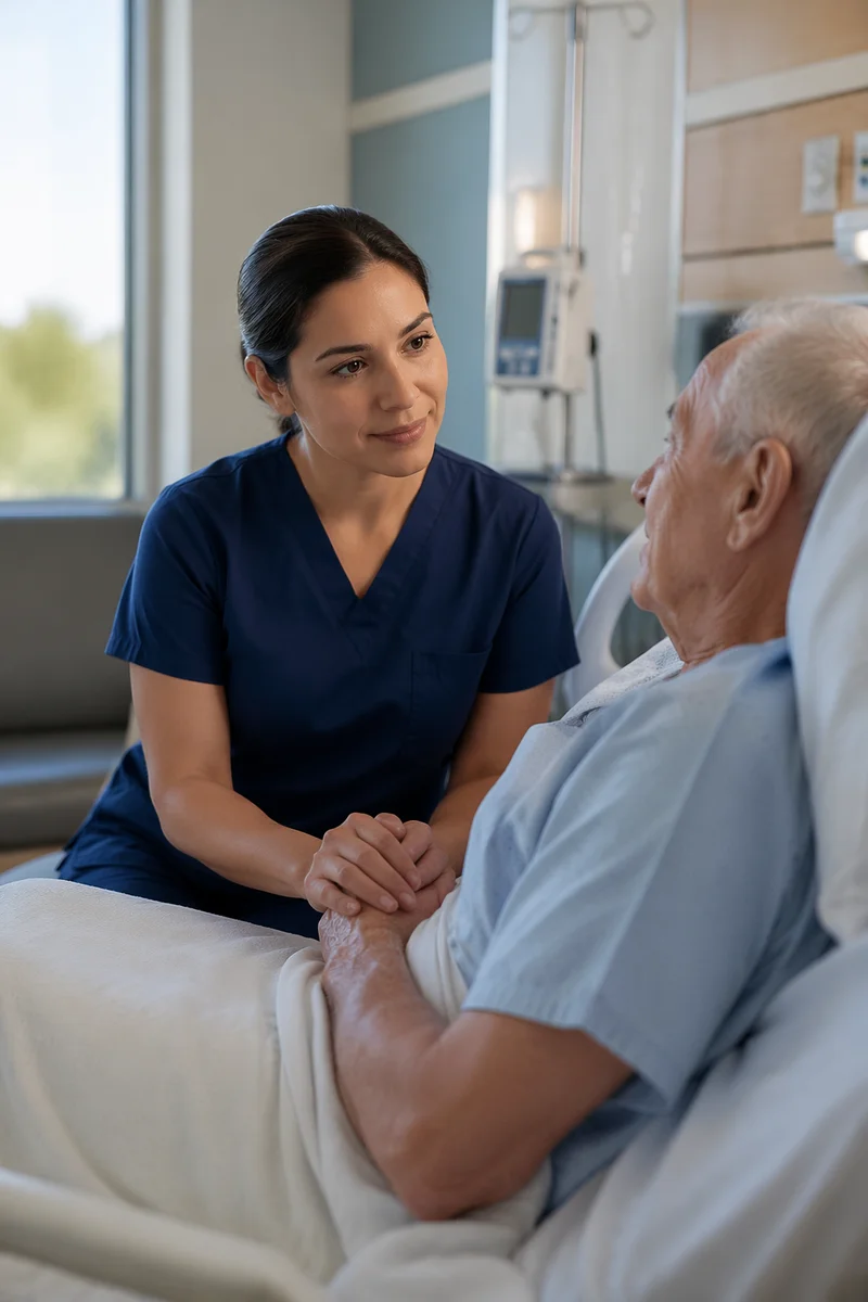 Compassionate Nurse with Elderly Patient