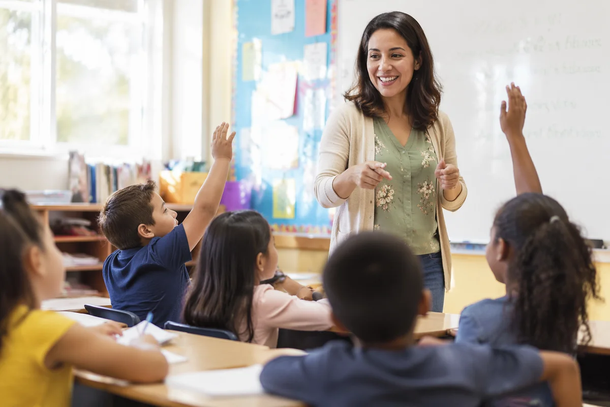 Teacher Leading Engaged Classroom Discussion