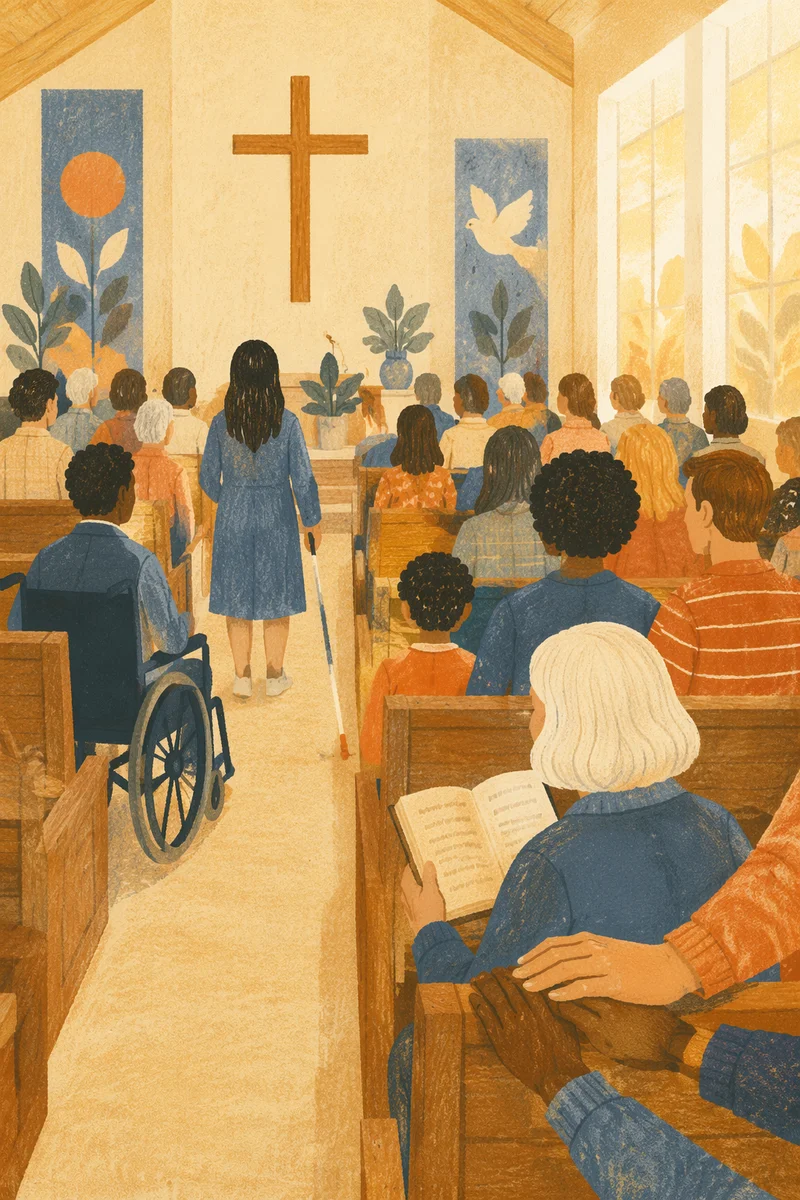 Inclusive Church Service with Diverse Abilities