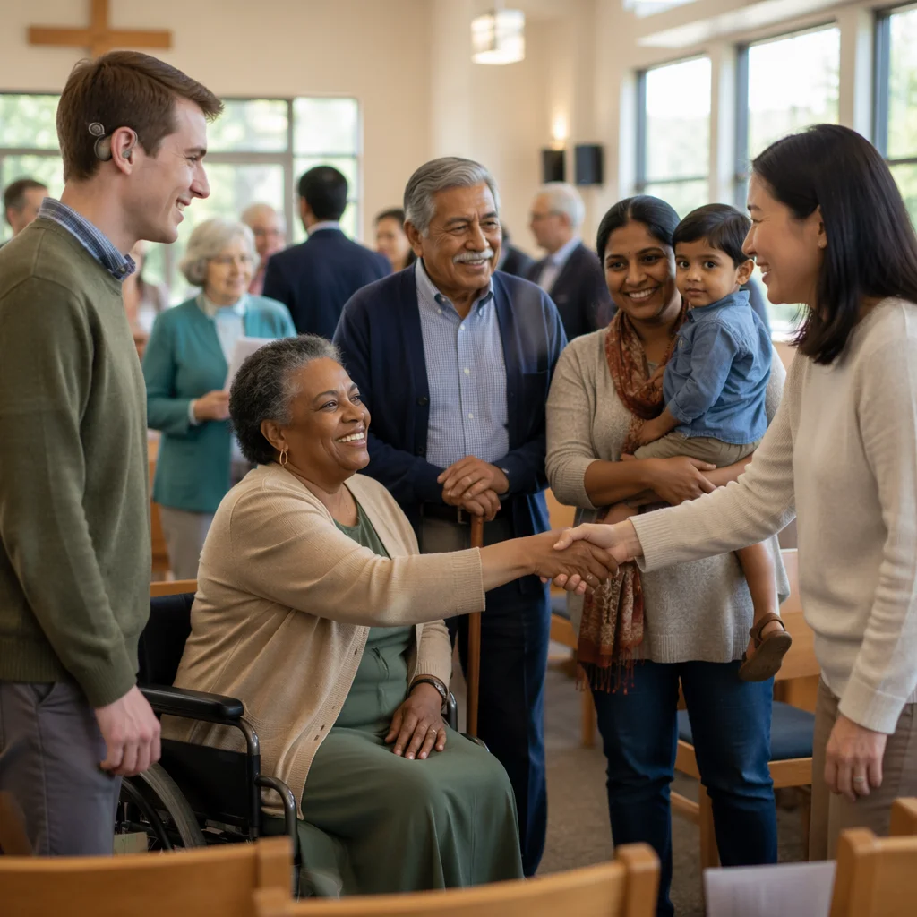Inclusive Church Service with Diverse Abilities