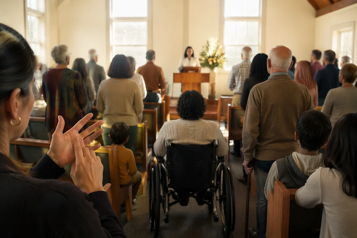 Inclusive Church Service with Diverse Abilities