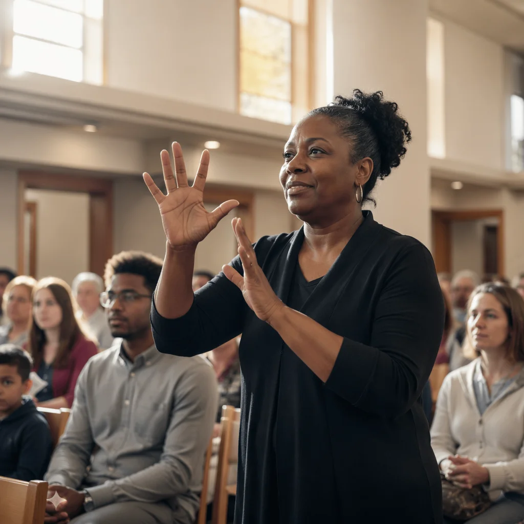 Sign Language Interpreter in Bright Community Hall
