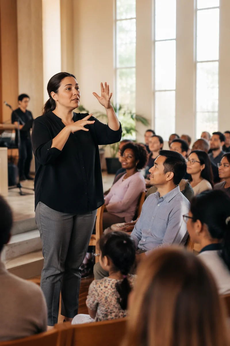 Sign Language Interpreter in Bright Chapel