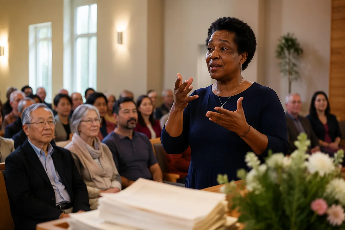 Sign Language Interpreter in Community Hall