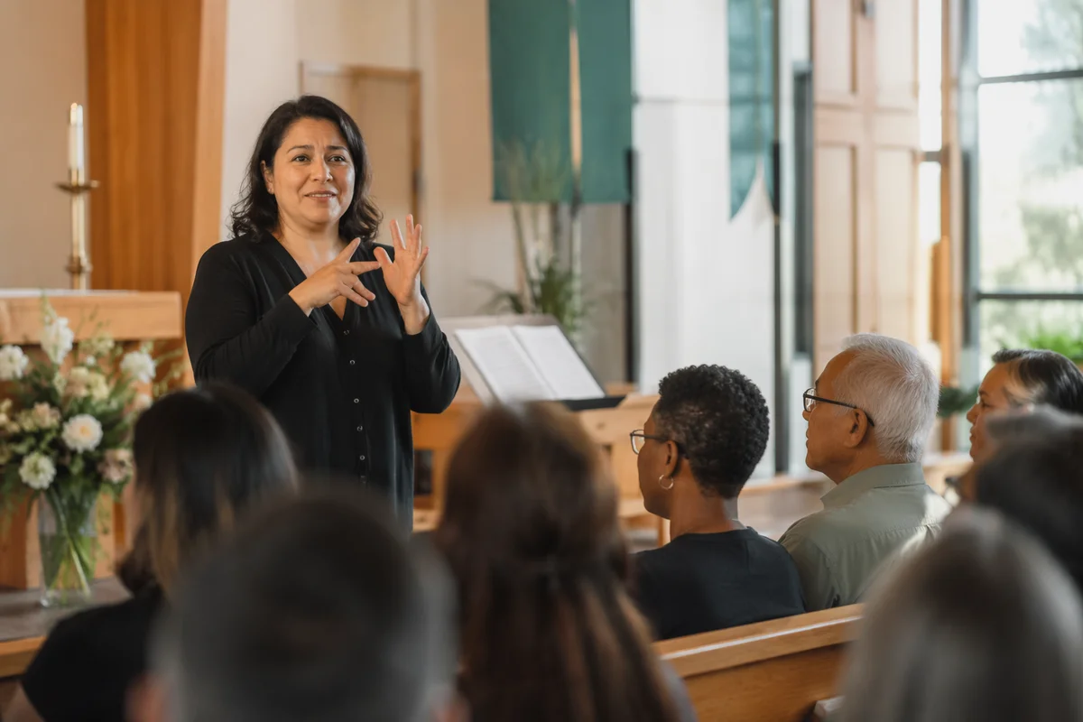 Sign Language Interpreter in Bright Chapel