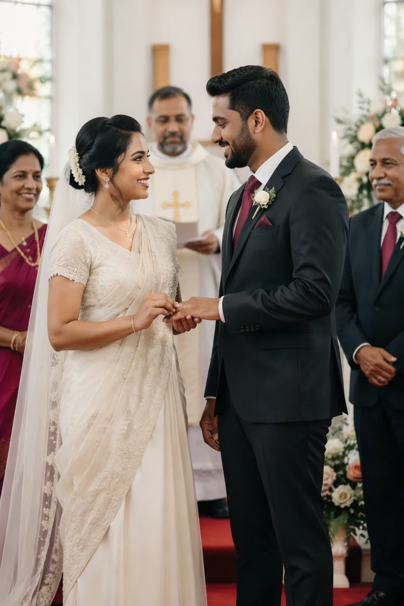Indian Christian Wedding Ceremony in Church