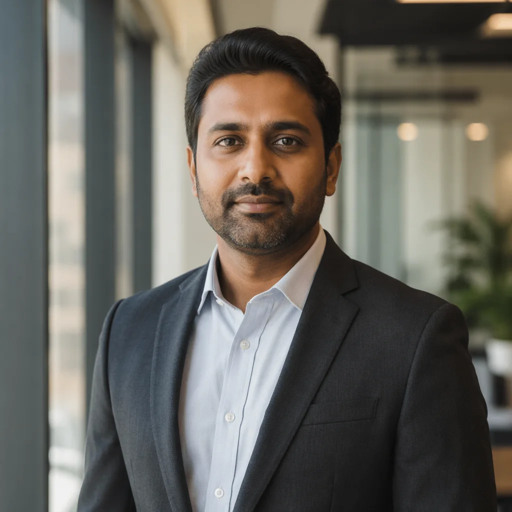 Confident Indian Man in Modern Office
